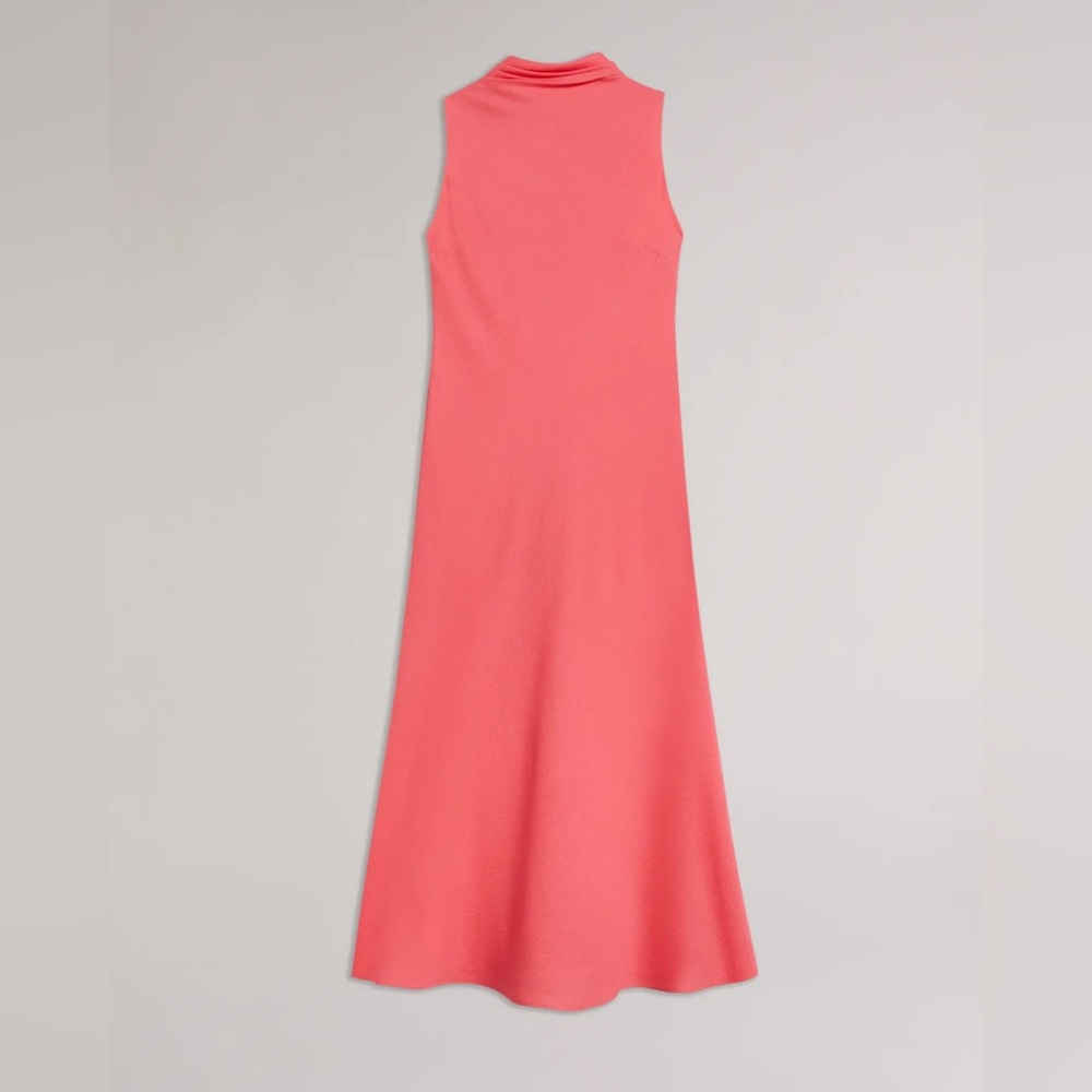 Ted Baker Eleanar Cowl Neck Sleeveless Midi Slip Dress in Coral Sz 6 NWT - Picture 4 of 9
